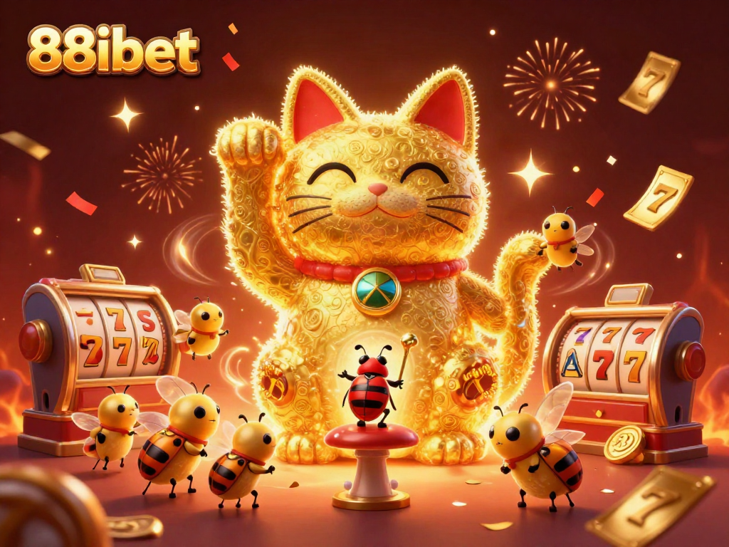 Experience excitement with 88ibet's captivating lucky cat scene celebrating casino culture.