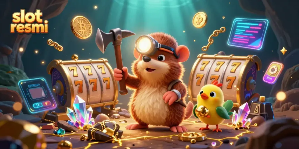 Experience winning slots at slot resmi with dynamic treasure-hunting characters in a vibrant casino setting.